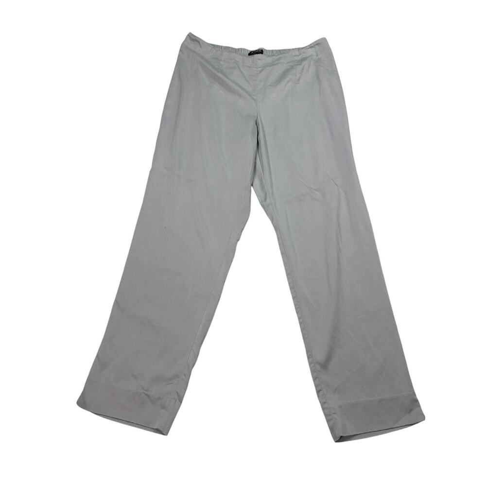 Nic + Zoe gray silky feel split cuff ankle pants. Size 10. small FLAW. preppy